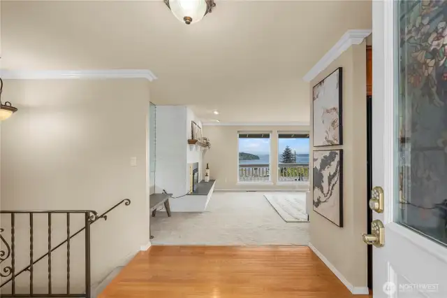 Entry with hardwood floors