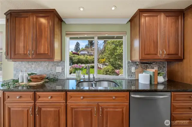 Cherry Cabinets and Granite Counter Tops