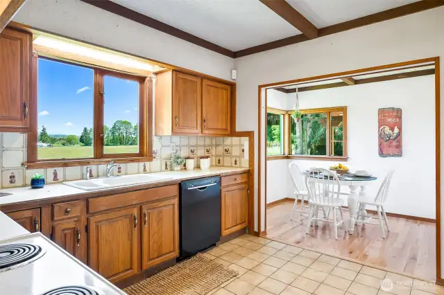 This view includes the breakfast nook.
