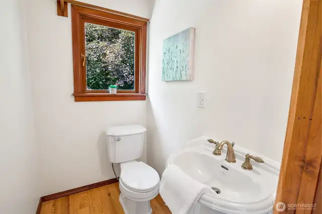 Powder room off the primary bedroom.