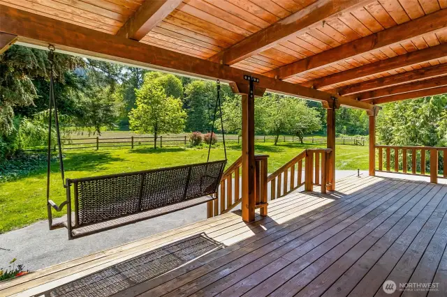 View from the covered back deck.