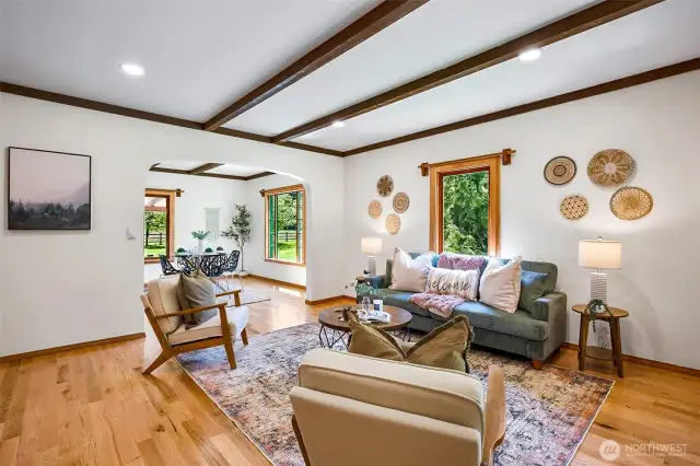 Beautiful red-oak hardwood flooring throughout most of the main and upper levels.