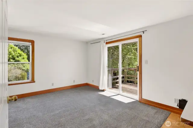 Upper level sliding door off of living room