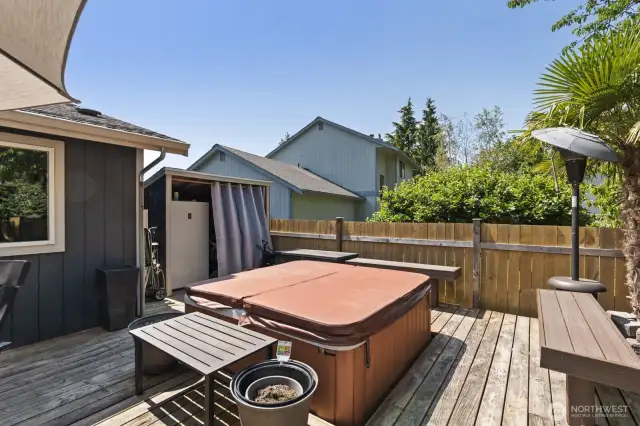 Hot tub with storage