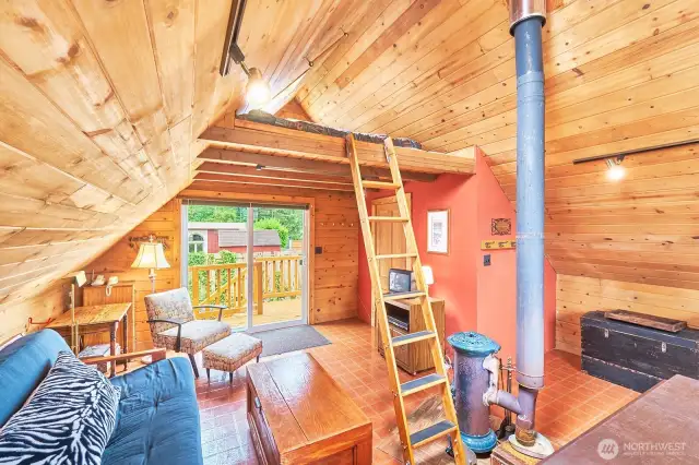Loft for the adventurous (there's a safety net) or the futon below for those who fear heights.