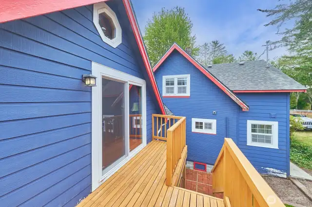 Looking at north side of house from studio deck.