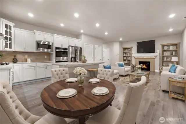Virtually stage - looking back from slider that leads to exterior dining