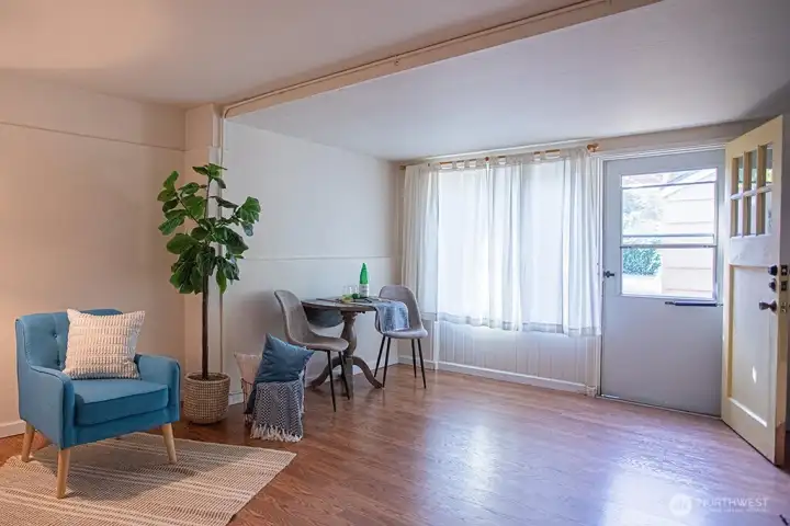 Lower floor bonus room with door to backyard