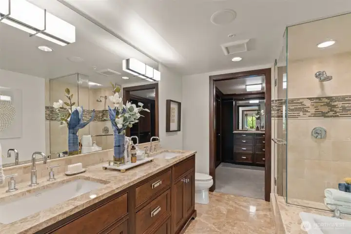 Luxurious spa-like primary bath.