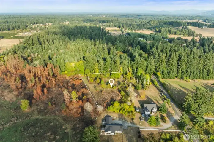 In an area of newer homes on acreage.
