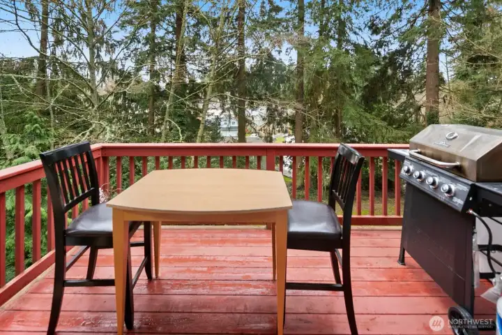 Private deck off kitchen