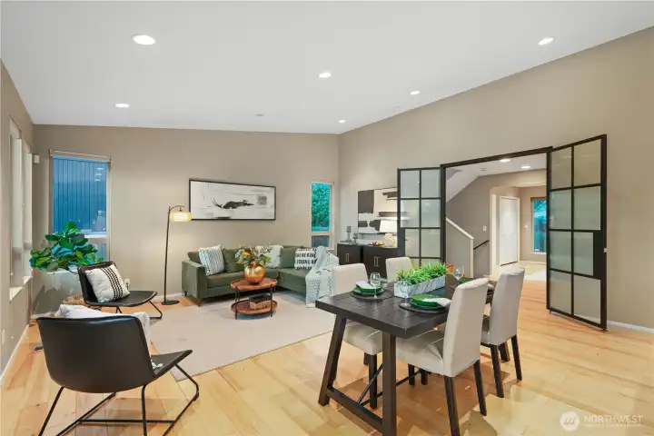 The open concept truly shows to advantage when you see the dining room which will easily seat six to eights guests.