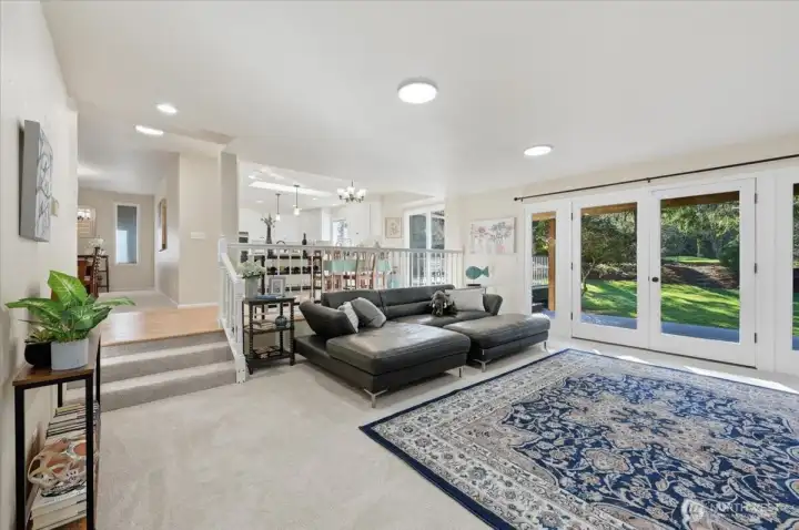 Family Room Opens to Back Deck Area