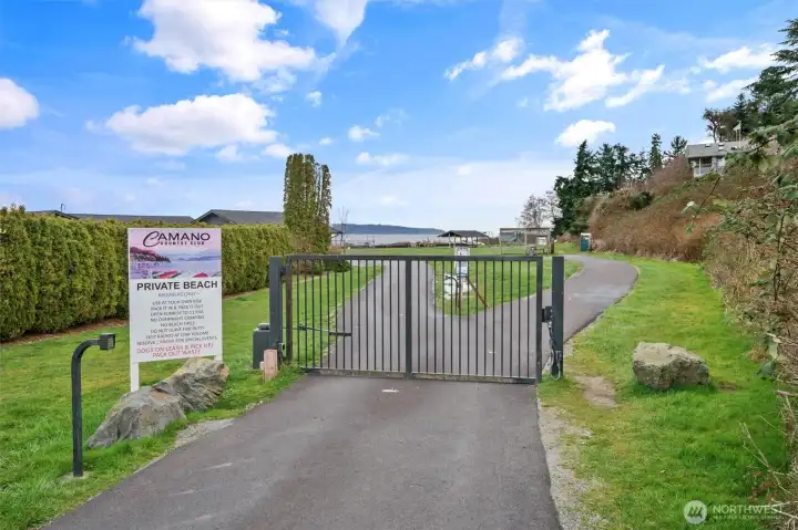 Gated entry to private community beach