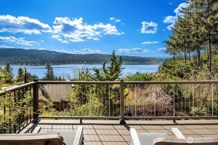 Dual NanaWall doors to a covered, heated deck – with stunning views - perfect for outdoor dining/lounging.