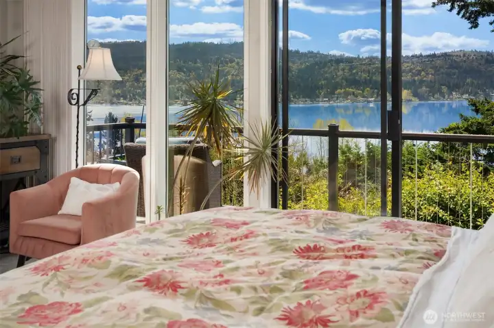 3 bedrooms on the main level includes the relaxing primary suite, expansive ensuite bath, large walk-in closet and private view deck.