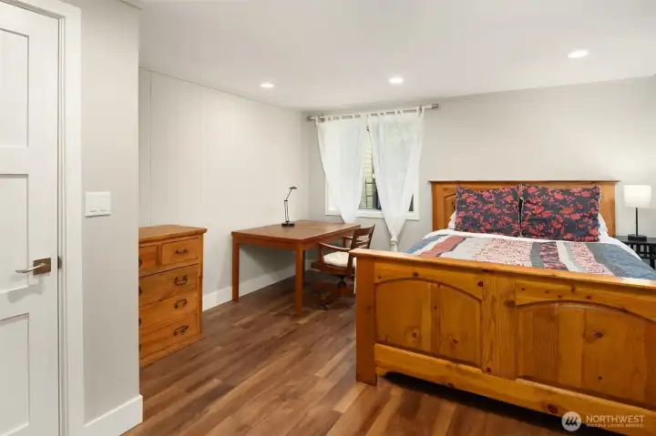 One of two good-sized bedrooms on the lower level. Tons of storage as well. Improvements include; new ducting, heat pump, AC, on-demand water heater, Generac Home Standby Generator & more.