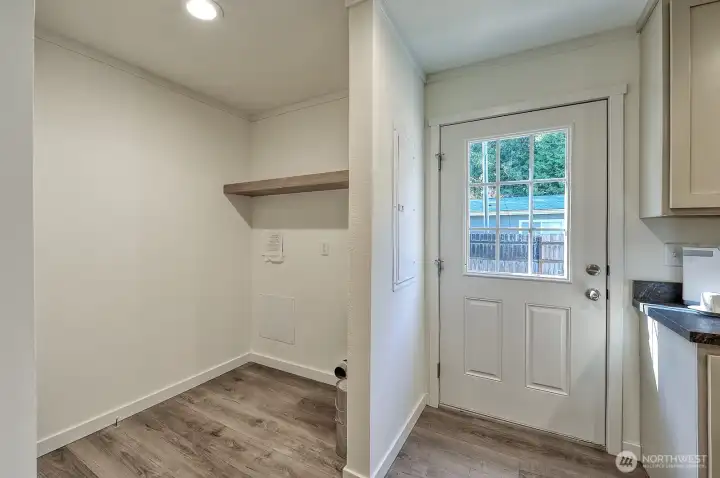 Laundry area, Back door