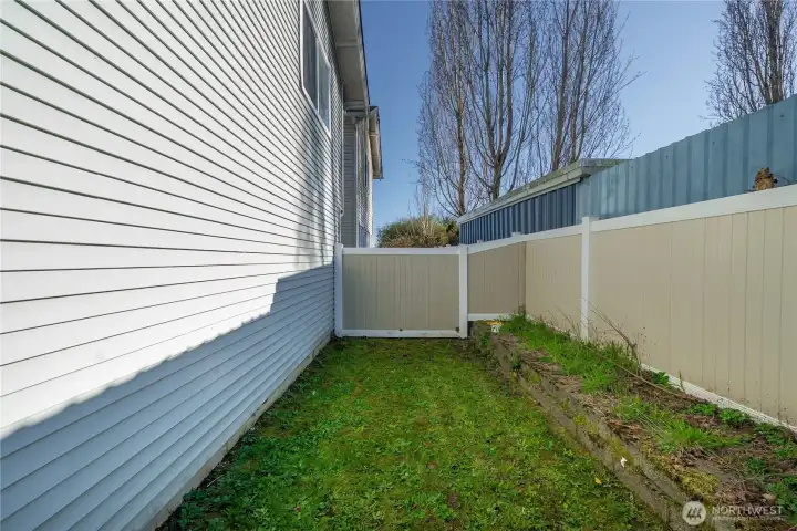 Private fenced yard