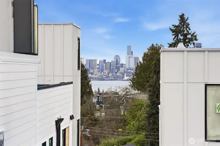 This view of the ever changing Seattle skyline and Great Wheel is from the living room.  It's even better from the rooftop deck!
