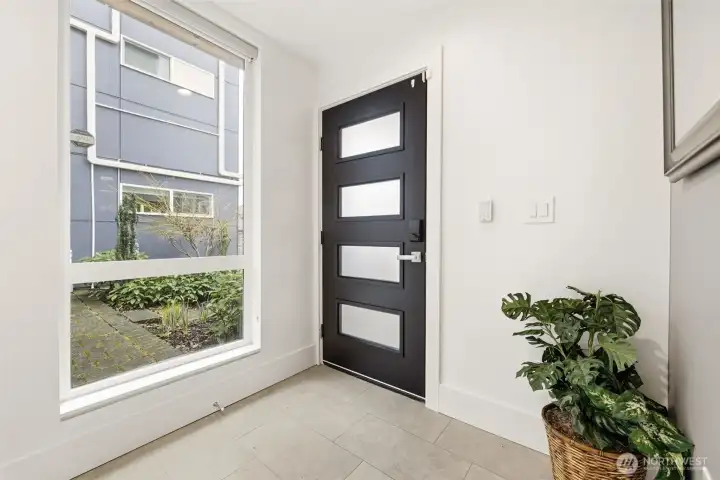 Bright and welcoming entryway.