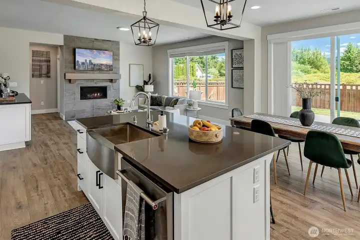 open concept living / dining