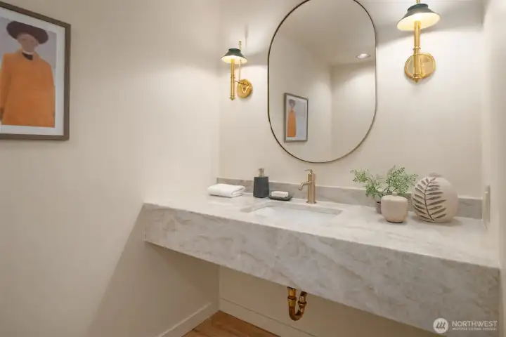 Recently updated powder room for your guests Recently updated powder room for your guests