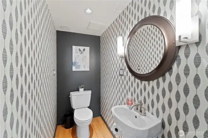 Powder Room off Family Room and Kitchen Powder Room off Family Room and Kitchen