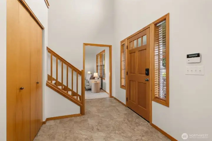 enter into vaulted ceilings; formal living on the right.