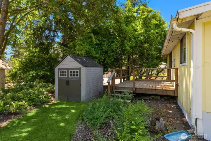 A detached shed provides the perfect solution for additional storage, keeping tools, outdoor gear, and seasonal items organized and out of sight.