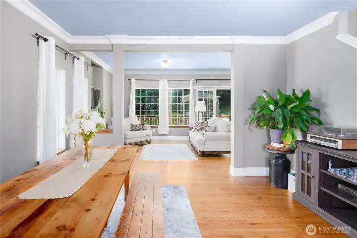 Looking from front windows to back windows