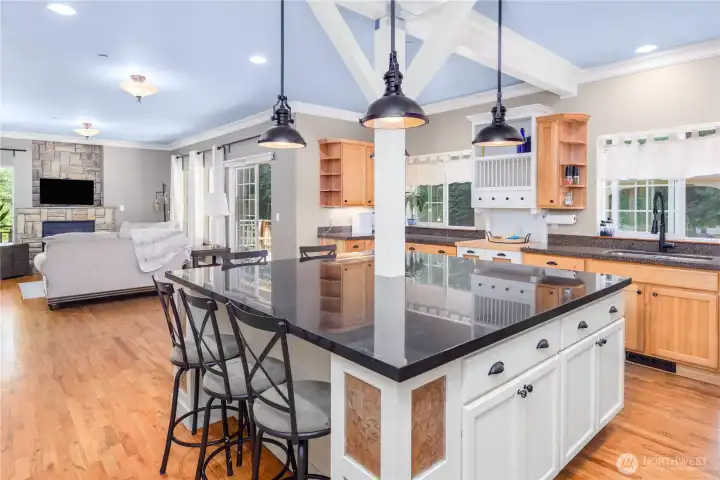 Kitchen is open to family room