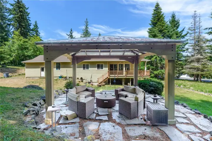 Gazebo and flagstone patio