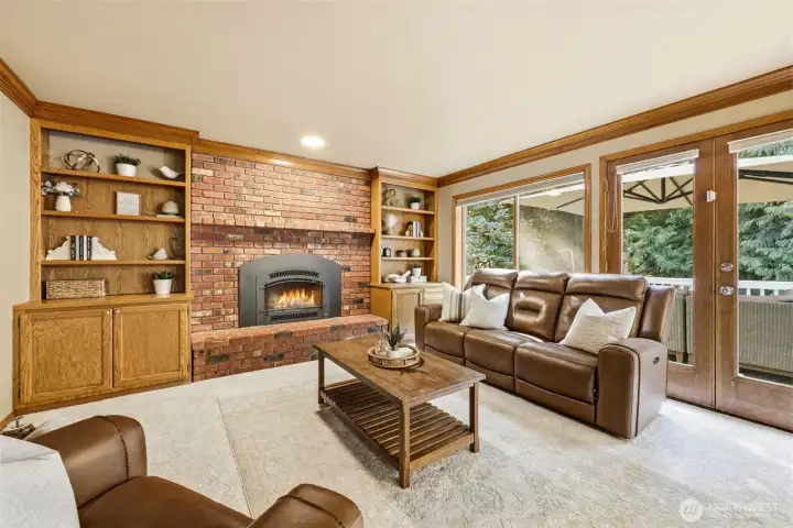 Family Room with French Doors to Back Deck