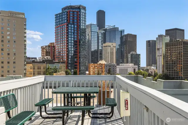 Floor 15 has access to two separate rooftop decks with gorgeous views on the city.