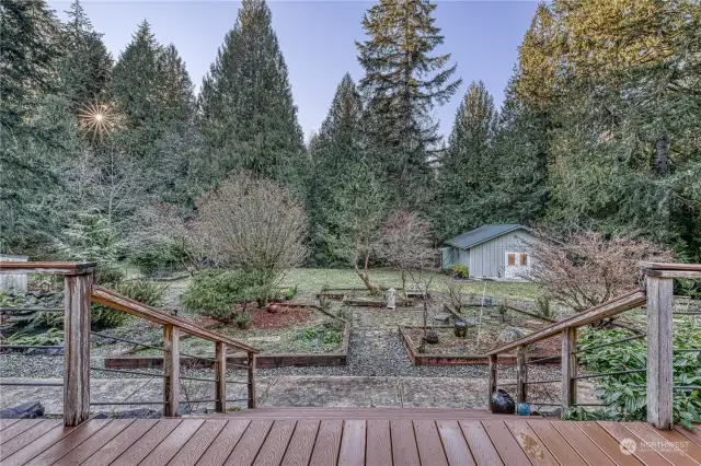 Steps off back deck