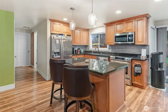 Kitchen Island with open concept. Great for entertaining.