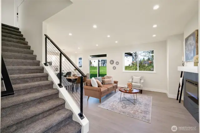 The open floor plan makes the home feel larger than its size.
