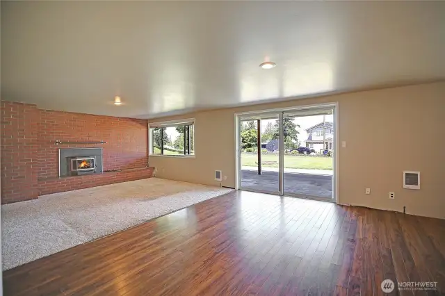 Lower level living room w/ patio.