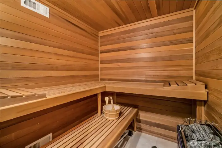 Come in from the lake, shower off, and take a sauna.  The ultimate post-water day to recharge and repeat!