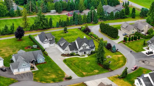 Aerial photo of home. lot and ADU.