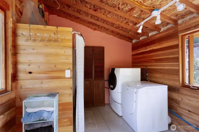Laundry and Shower adjacent the Shed Quarters.