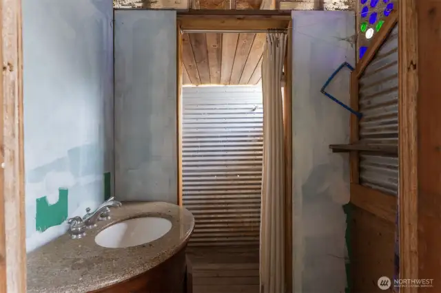 Yurt Shower area.