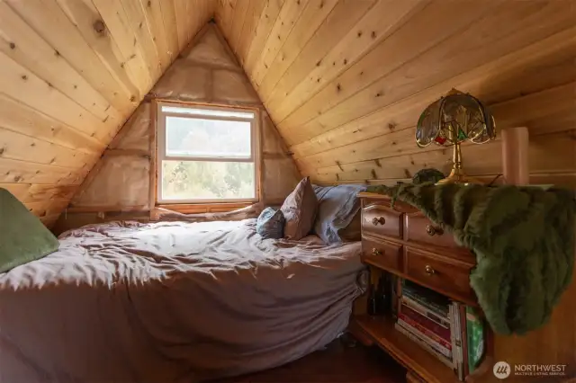 Sleeping loft in A-Frame