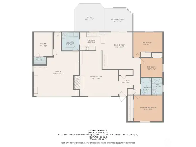 Floor plan of home and garage