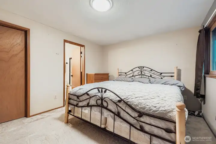 Primary bedroom with large closets!