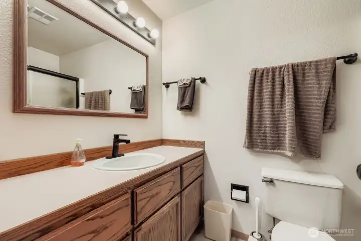 Primary bathroom complete with a shower