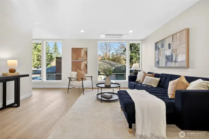 Large north facing windows let lots of light in