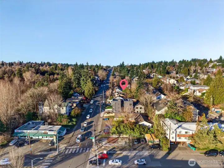 Looking North with Ravenna Park just to the left.
