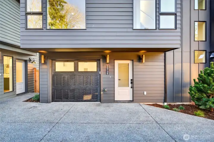 Driveway is nicely sized for easier entry/exit